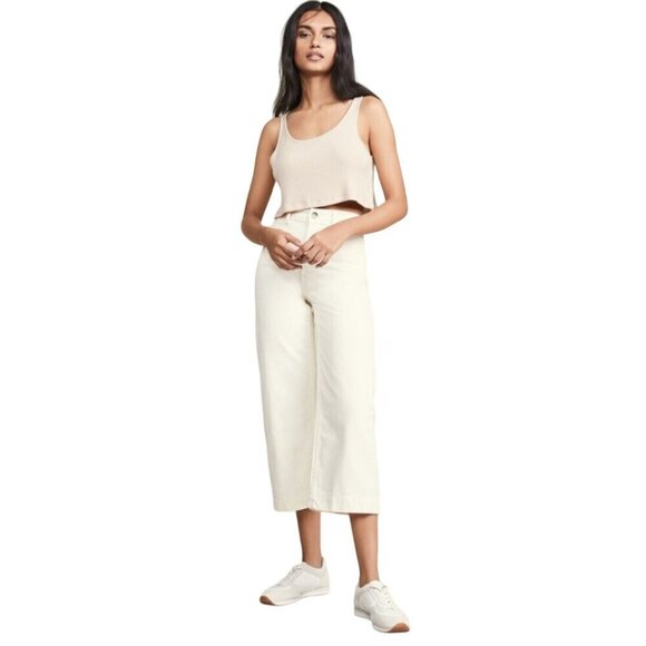 Free People We The Free Patti High Rise Cropped Wide Leg Pants Beige Size 29 - Picture 7 of 10